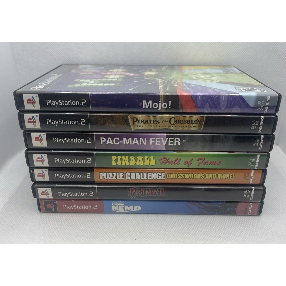Lot Of 7 PlayStation 2 PS2 Video Games Assorted Titles Tested Mojo, Pac-man